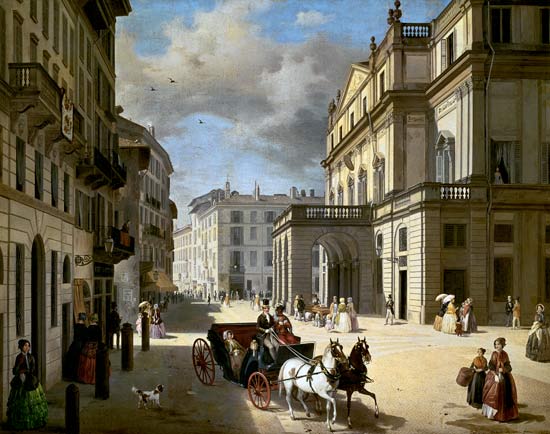 Front of La Scala Theatre von Angelo Inganni
