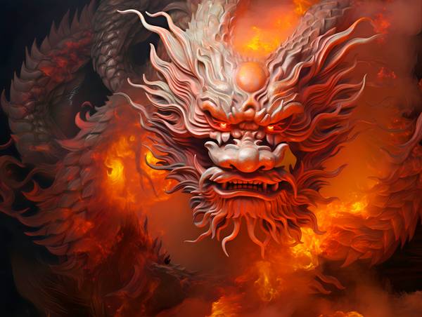 Chinesischer Drache des Feuers. Jahr des Drachen von Anja Frost