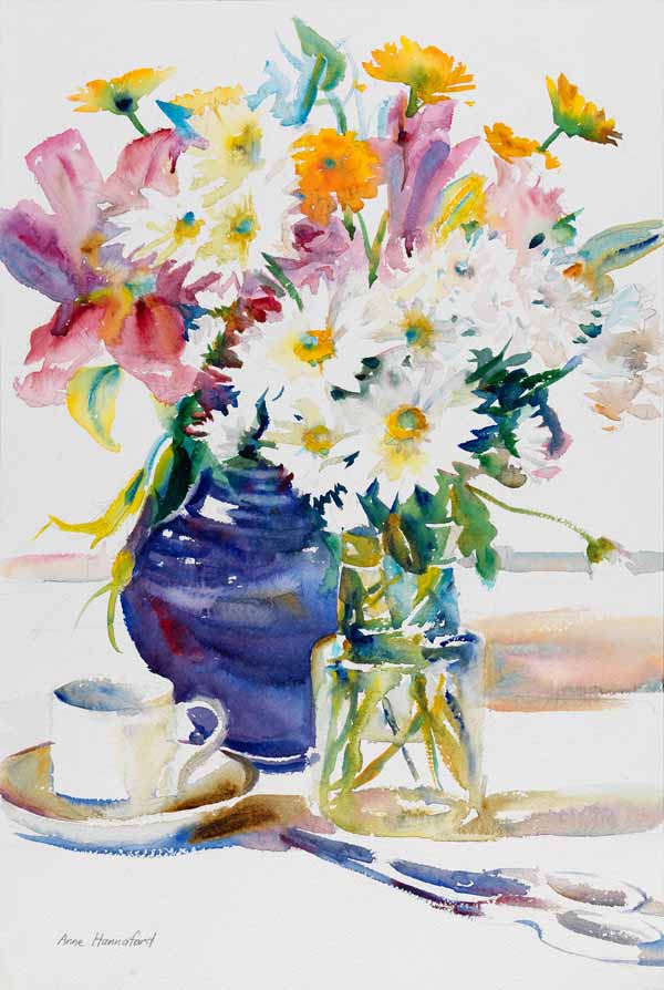 Daisies and Lillies von Anne Hannaford 