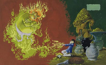 Aladdin, illustration from Deans Gold Medal Book of Fairy, Tales Number 2 pub. by Dean & Sons Ltd 1965