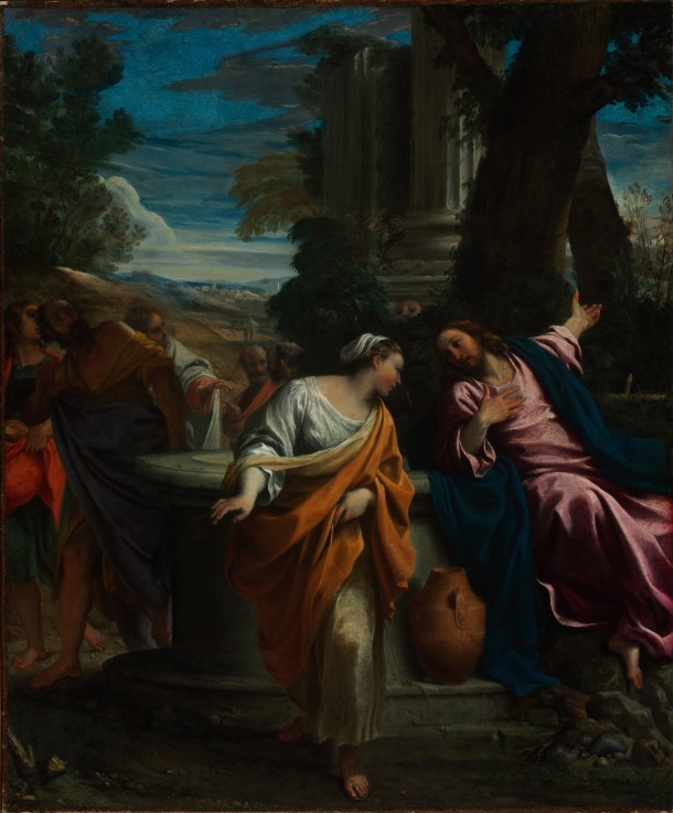 Jesus und die Samariterin am Jakobsbrunnen von Annibale Carracci