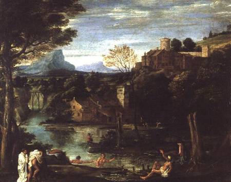 Landscape with Bathers von Annibale Carracci