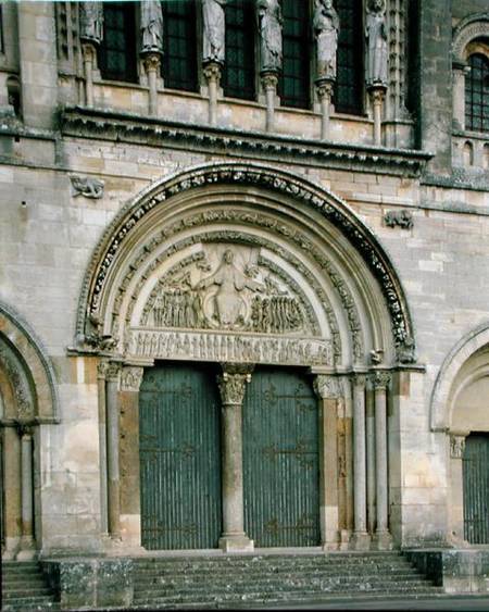 Central Portal of the Abbey Church, 1096-1106 reconstructed by Viollet-le-Duc in 1845 von Anonym Romanisch