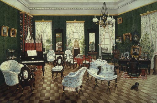 Kabinett im Landhaus des Grafen Dimitri Andrejewitsch Tolstoi in Snamenskaja, Gouvernement Woronesch von Anonym, Haarlem