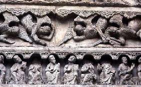 Relief sculpture detail from the lintel of the Royal Portal north door mid-12th c