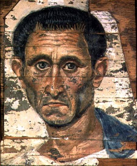 Fayum portrait of a man in a blue cloakTrajanic von Anonymous