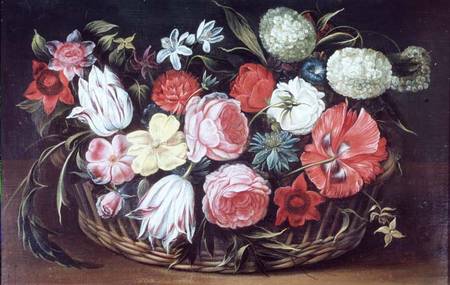 Flowers in a basket von Anonymous