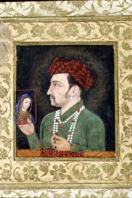 Jahangir holding a picture of the Madonna von Anonymous