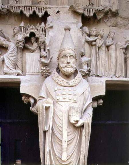 Pope Calixtus I (d.222) trumeau figure from the central 'Calixtus' Portal of the North transept von Anonymous