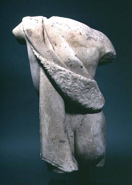 Roman marble torso of a satyr or faun (side view with the skin draped on the furthest shoulder) von Anonymous