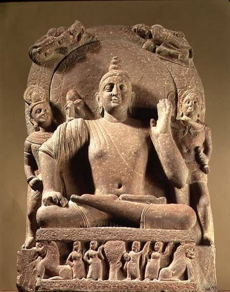 Seated Bodhisattva, carved red sandstone, Mathura,UP von Anonymous