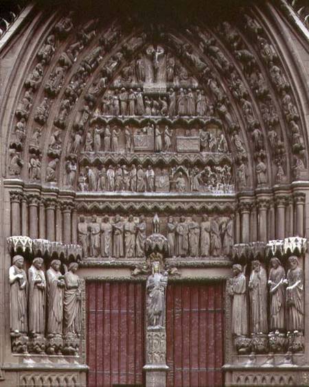 South Transcept Portal with a central trumeau figure of the Virgin and Child (c.1260) and tympanum a von Anonymous