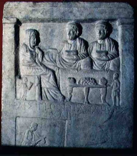 Stela Relief of a Funeral Banquet  with Greek inscription Asia Minor von Anonymous