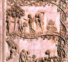 Bas-relief panel depicting scenes from Genesisfrom the lower facade early 14th