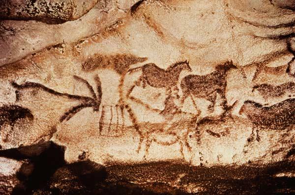 Cave painting of horses and deer c.15000 BC