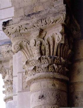 Column capital with stylised foliate designfrom the porch of the church of the Benedictine Abbey c.1070