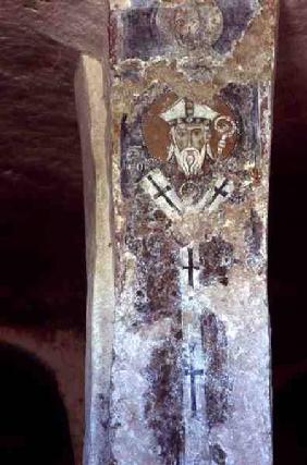 A Damaged Fresco of a Bishop 13th centu