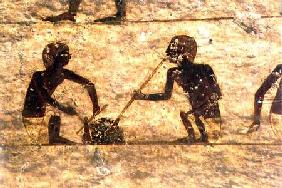 Glass Blowers, detail from a tomb wall painting,Egyptian Old to Mid