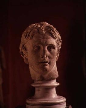 Head of Alexander the Great, found at Pergamum,marble mid 2nd ce