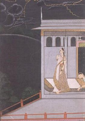 Lady waiting for her lover, from the 'Vasakasayya Nayika', one of the heroines of Hindu Rhetoric c.1760