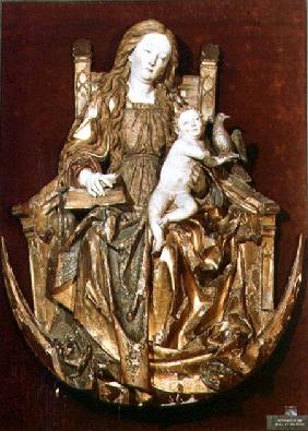 Madonna and Child Enthroned above a crescent moon attributed to Niklaus Weckmann (1482-1526)