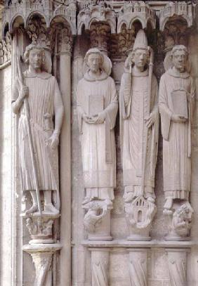 Four martyr saintscolumn figures from the west door of the south portal c.1220