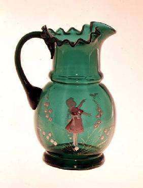 Mary Gregory Glass Co., fired enamel paintingpossibly Bohemian late 19th