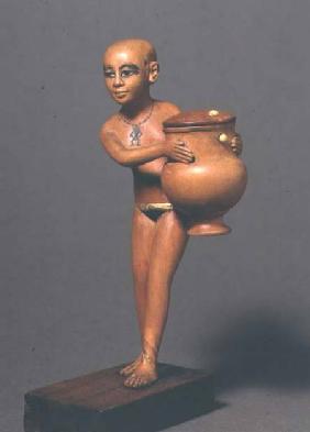 N752 Egyptian Servant Girl, Carrying an Unguent Jar, 18th Dynasty 1552-1305