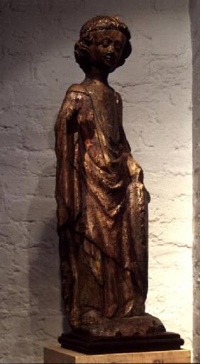 Polychrome walnut figure of St. Michael c.1350