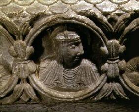 Profile bust of a male figurepart of decorative frieze on the altar table 11th centu