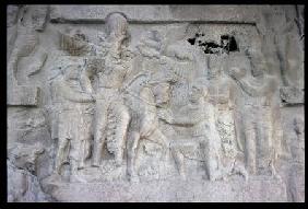 Rock relief depicting the Sassanian King Shapur I (241-72) the Roman Emperor Valerian (c.240-260) an 3rd centur