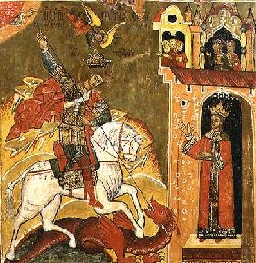 St.George and the DragonUkranian icon late 16th