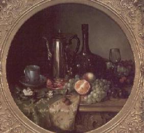 Still life with silver coffee pot 1851