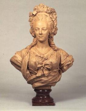 Terracotta bust of Marie Antoinette in the manner of Augustin Pajou 18th centu
