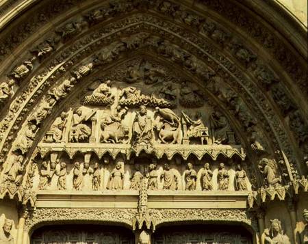 Tympanum of the south transept portal depicting the Apocalyptic Christ and the Evangelists von Anonymous