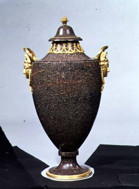 Vase-shaped porphyry urn with ormolu mountsSwedish von Anonymous