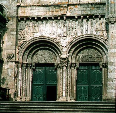 View of the south transept portal (Puerta de las Platerias) c.1100-04 (photo) (detail of 88963) von Anonymous