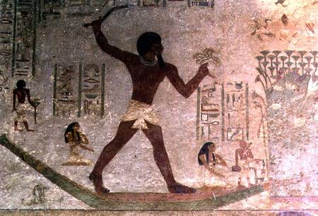 Wildfowling in the Marshes, detail from a wall painting in the tomb of Khnumhotep III, Egyptian,Old von Anonymous