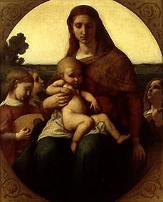 Maria mit dem Kind zwischen musizierenden Engeln von Anselm Feuerbach