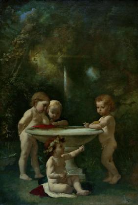 Kinder am Springbrunnen