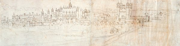 Ansicht von Hampton Court aus dem Norden,   'The Panorama of London' von Anthonis van den Wyngaerde