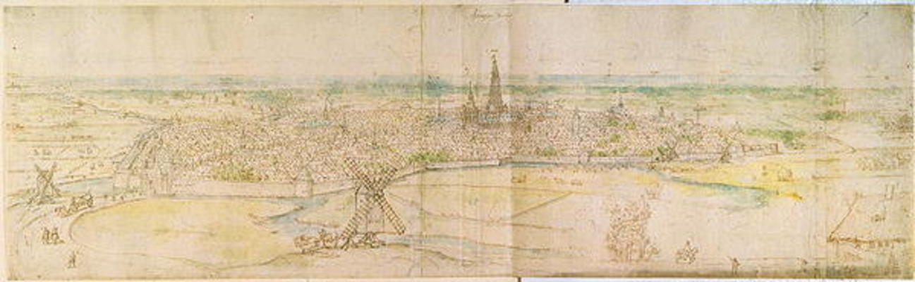 Panoramic View of S'Hertogenbosch, c.1545-50 (pen & ink with w/c over chalk) von Anthonis van den Wyngaerde
