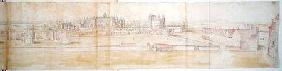 Hampton Court Palace from the North, from 'The Panorama of London' c.1544