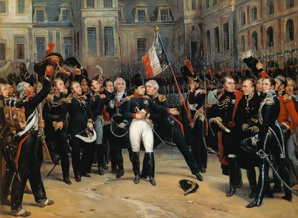 Napoleon I Bidding Farewell to the Imperial Guard in the Cheval-Blanc Courtyard at the Chateau von Antoine Alphonse Montfort