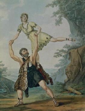 Madame Deshayes and James Harvey d'Egville (c.1770-1836) in the Ballet-Pantomime 'Hercules and Deian 16th