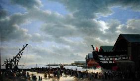 The Launch of 'Le Friedland' at Cherbourg, 4th April 1840 c.1840-54
