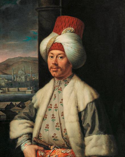 Porträt von Europäer im türkischen Kleid
