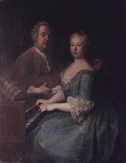 Karl-Heinrich Graun and his wife Anna-Louise, c.1735 von Antoine Pesne