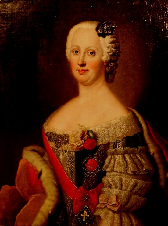 Porträt Johanna Elisabeth von Schleswig-Holstein-Gottorf, Fürstin von Anhalt-Zerbst (1712-1760), Mut von Antoine Pesne