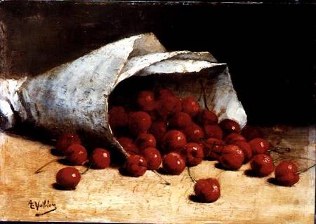 A spilled bag of cherries von Antoine Vollon